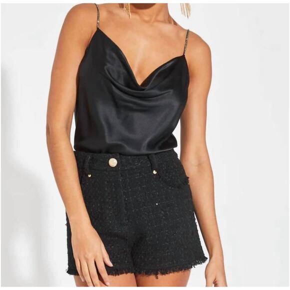 Generation Love Bailey Crystal Strap Cami Black size XS - Picture 2 of 9